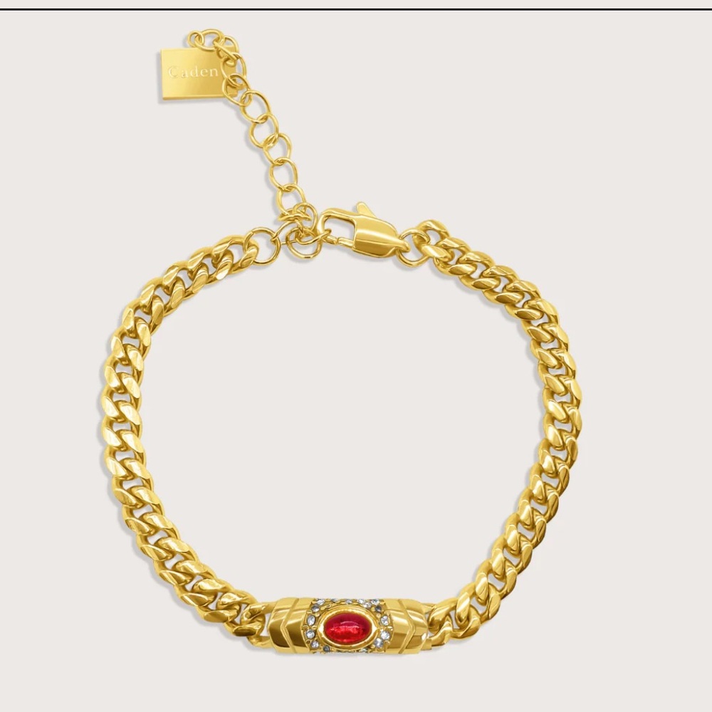 Raena- Bella bracelet with Red stone